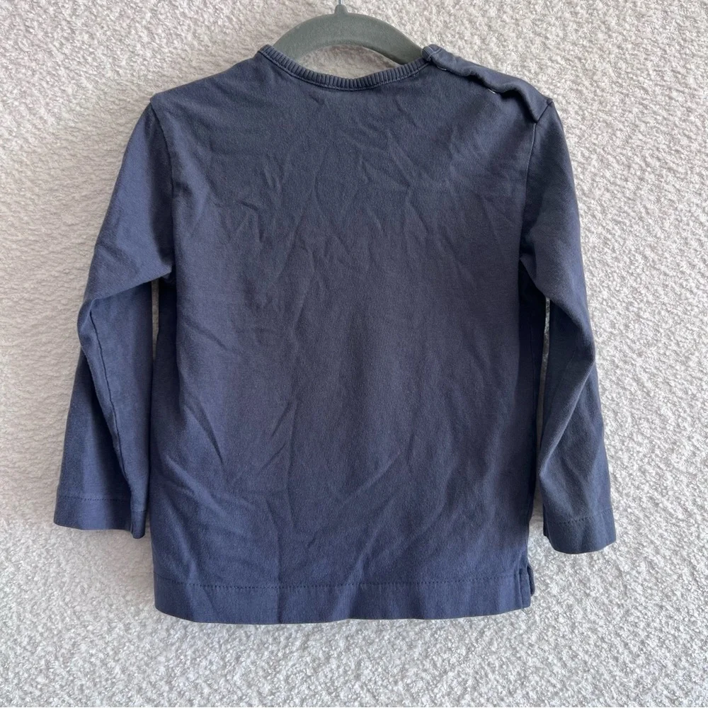 Zara Toddler Long Sleeve‎ Blue Shirt Front Pocket Size 2-3 Years